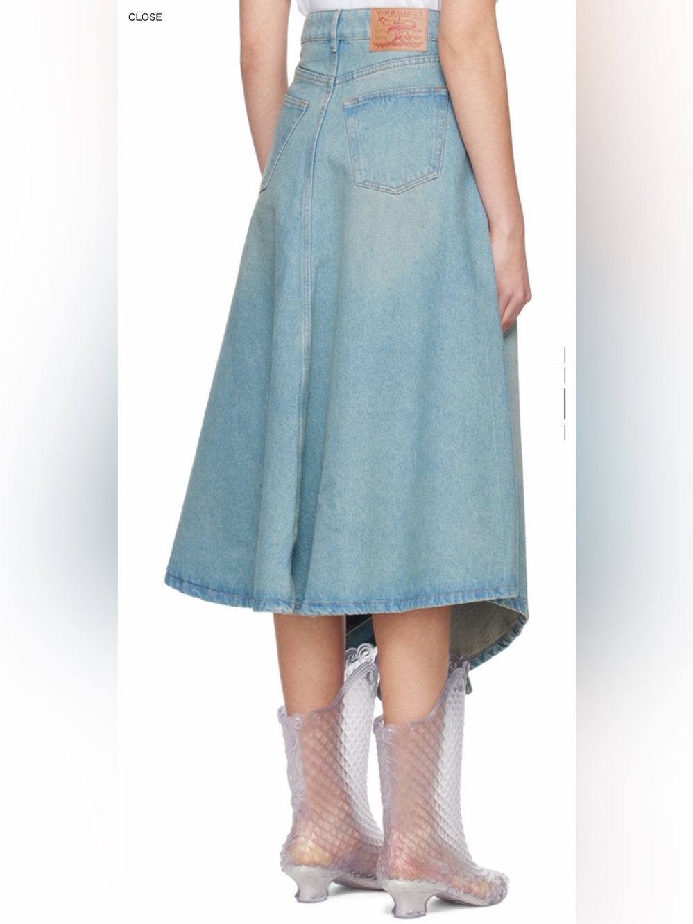 Y/PROJECT
Blue Cutout Denim Midi Skirt us26 - Picture 3 of 13